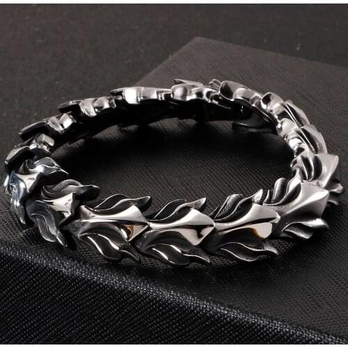 Vintage Viking Dragon Chain Bracelet Punk HipHop Stainless Steel Dainty Charms Men Bike Bracelets Bangle Jewelry Trinkets Gift
