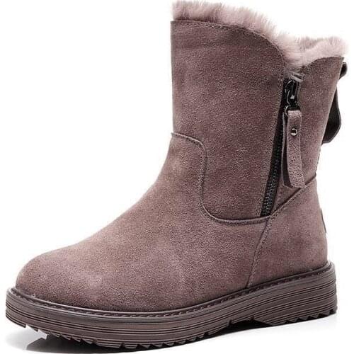High-top Womens Snow Boots Thick-soled Non-slip Female Winter Flat Boots New Flat-bottomed Wild Plus Velvet Cotton Ladies Boots