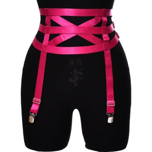 Cosplay Rave Wear Sexy Harness Garter Handmade Gothic Body Cage High Waisted Garter Belt Elastic Fetish Punk Body Harness