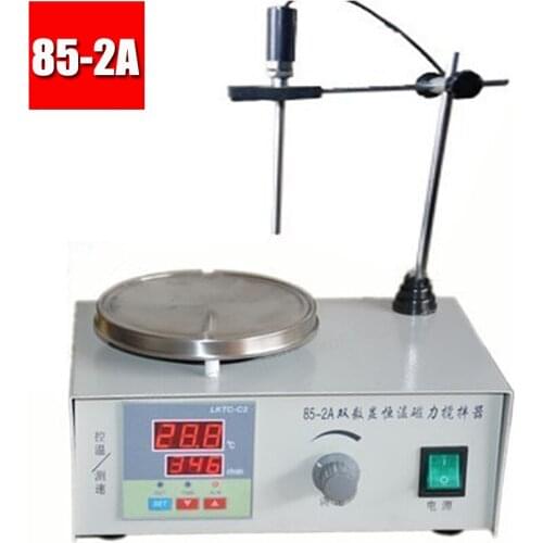 1PC Double digital display Heating Constant temperature Magnetic Stirrer 110V 100~2000r/min Lab Mixer 85-2A