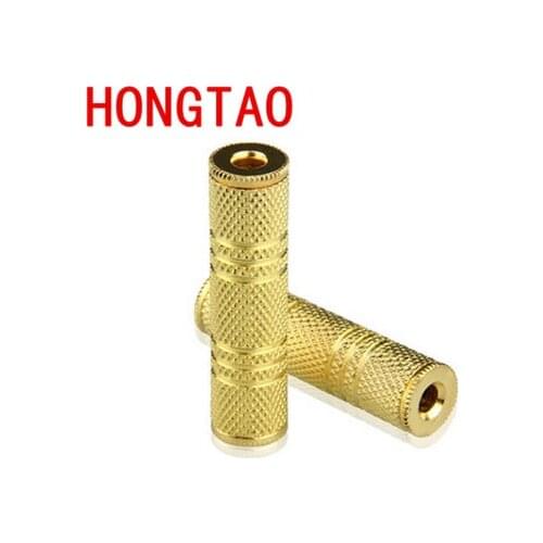10Pcs 3.5mm Female to 3.5 mm Female F/F Audio Adapter Coupler Metal Gold Plated Connector AQJG