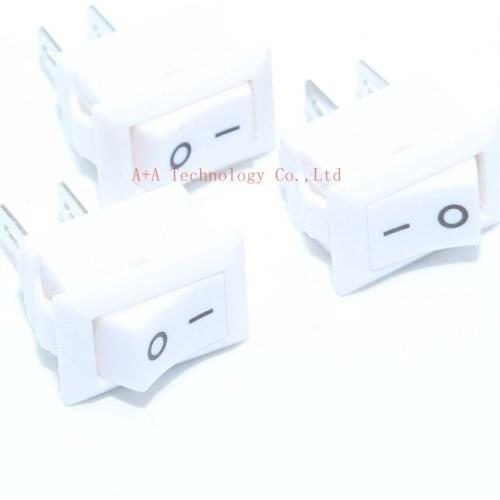 10PCS KCD11 Perforate 2pin ON-OFF 3A 250V 10*15MM small boat rocker switch 10x15 power switch white New