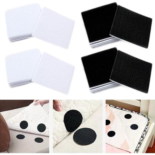 10Pcs Non-Slip Sticker Anti Curling for Bed Sheet Sofa Self Adhesive Strong Sticker Hooks And Loops Cushion Fastener Tape