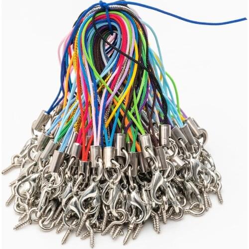 100 pcs/lot lobster clasp sheep eye lanyard strap lanyard mobile phone lasso charm with charm chain pendant handmade Diy