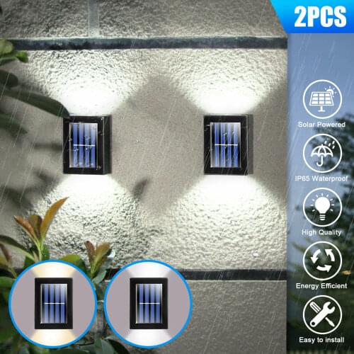 2/4pcs Outdoor Solar 2LED Deck Lights Path Garden Patio Pathway Stairs Step Lamp Outdoor LED solar light Garden lights