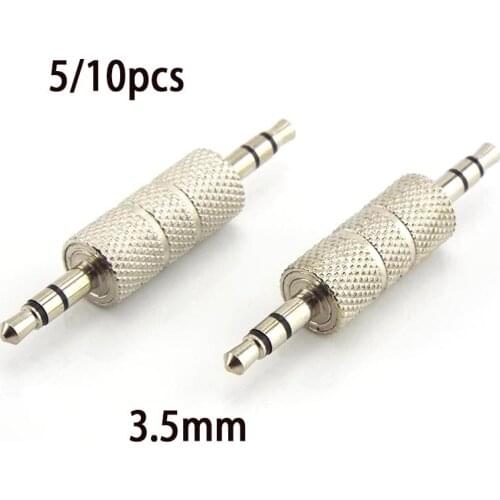 3.5MM Jack to Jack Straight Adapter Connector Real Audio Converter 3.5mm 3 Pole Earphone Male Plug Extanded Wire U26