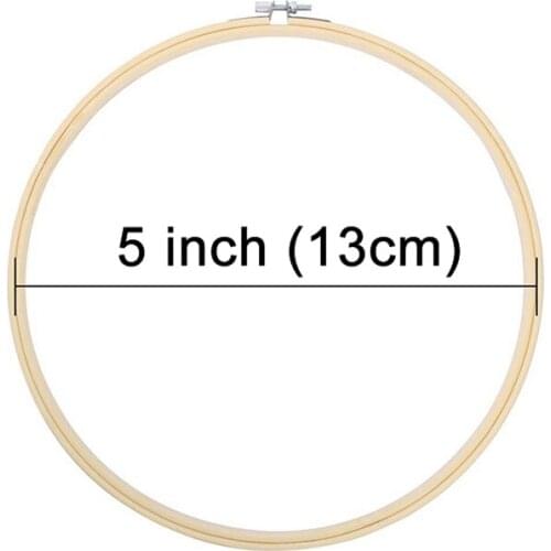 3 Pcs Embroidery Hoop Natural Bamboo Embroidery Tool Embroidery Frame for Embroidery Cross Stitch Durable Without Burr Smooth 5"