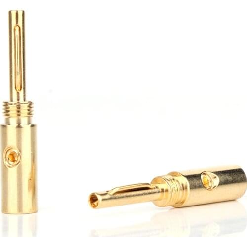8pcs/lot hifi Banana Plug, 24K Gold Plated Speaker Copper plug, Adapter Audio Jack Socket Screw
