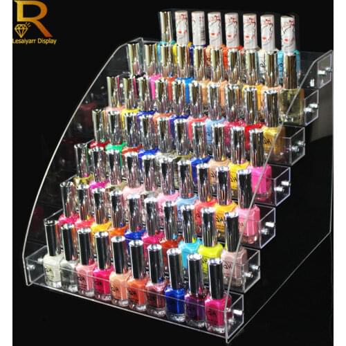 Acrylic 2/3/4/5/6/7 layers Nail Polish Display Stand Clear Cosmetic Display Rack Holder Essential Oil Bottle Organizer Storage