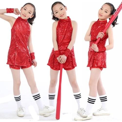 Children Jazz Modern Dance Costumes for Kids Hip Hop Clothing Dancing Performance Stage Shiny Sequins Hiphop Jazz Dress For Girl