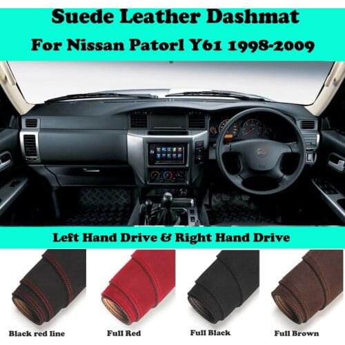For Nissan Patorl Y61 SAFARI 1998-2009 Suede Leather Dashmat Dashboard Cover Pad Dash Mat Car-Styling Carpet Accessories LHD RHD