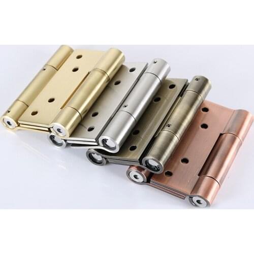 Two-way Open Cushioning Hinge Self-closing Door Free Gate Damping Back Stainless Steel Waist Door Hinge 2pcs