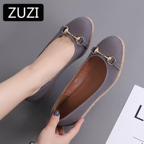 ZUZI Espadrilles Womens Wedge Sandals 2021 Spring Autumn New Shallow Mouth High Thick-heeled Platform Shoes Womens Straw Woven