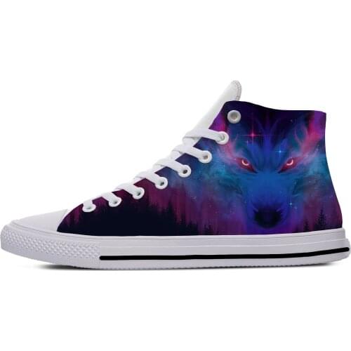 Anime 3D Wolf Animal Hot Cool Fashion Funny Creative Casual Cloth Shoes High Top Lightweight Breathable Print Men women Sneaker