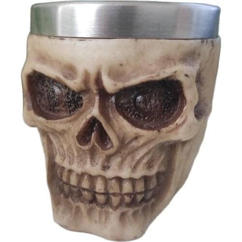 Resin Stainless Steel Skull Mugs, Beer Mugs, Stein goblets, Coffee Mugs, Tea Mugs, Knight Helmet, Halloween Bars, Drinks Home