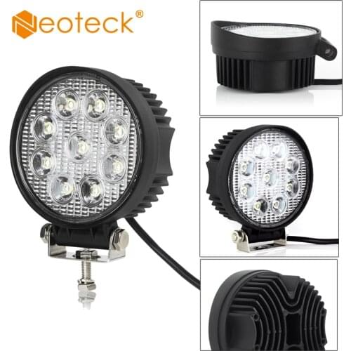 Neoteck Stainless Steel 9X3W Led Work Light Spot Lamp 27W Round 12v /24v 27W Spot Lamp For SUV Jeep ATV