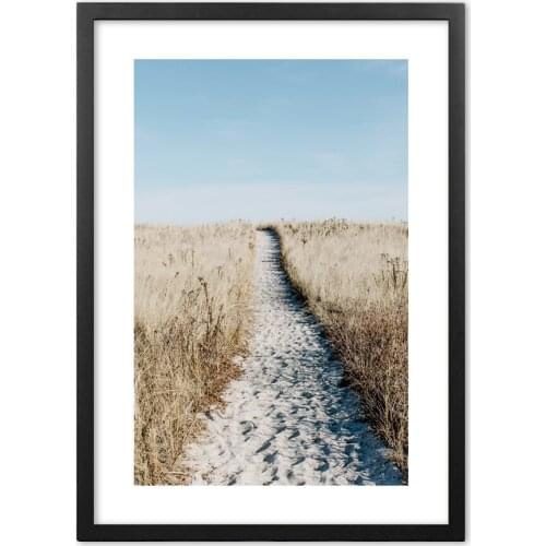 Small Road Grassy Path Landscape Photography Wall Art paper Painting Landscape Wall Pictures For Living Room Decor