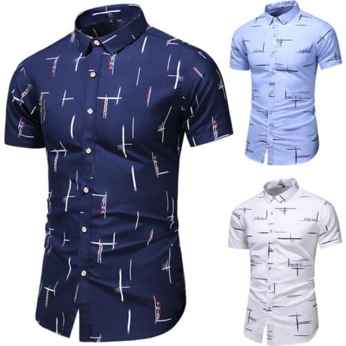 Fashion Design Short Sleeve Casual Shirt Mens Print Beach Blouse Summer Clothing Plus Asian Size M-XXXL 4XL 5XL