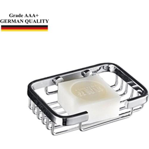 Soap Dish Holder SUS304 Stainless Steel Wall Mounted Draining Chrome Polished Soap Net Basket Bathroom Accessories Case