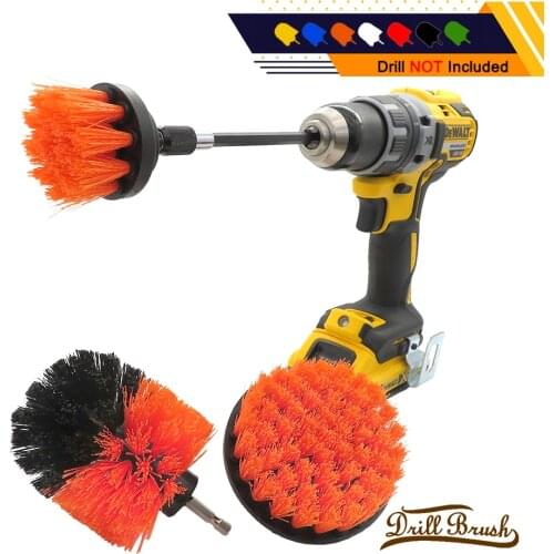 4pcs Electric Drill Brush Scrub Pads Kit Power Scrubber Cleaning Kit Cleaning Brush Scouring Pad for Carpet Glass Car Clean