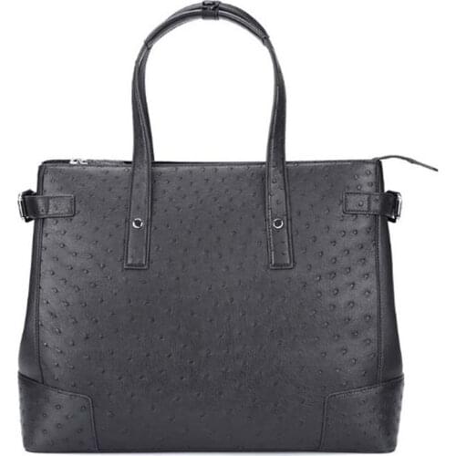 Dae new South African ostrich leather men bag Business casual briefcase men handbag