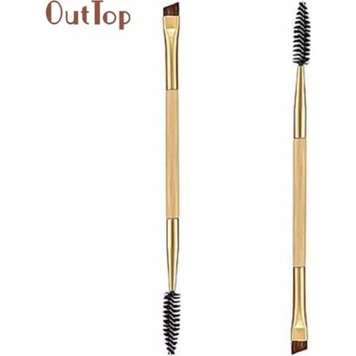OutTop Best Deal New Women Makeup Brushes Bamboo Handle Double Eyelash Brush Eyebrow Comb Comestic Tool Gift 1PCS#30 D1023