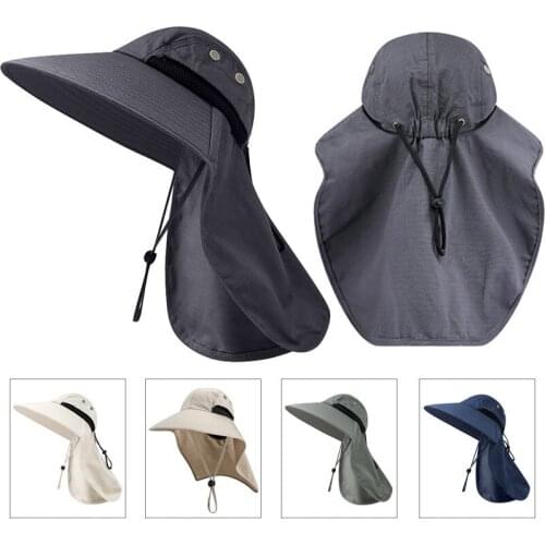 Summer Hats Mens Ladies Nylon Face Neck Flap Sun Protection Hats WaterProof Fishing Camping Hiking Bucket Hat Outdoor Wear