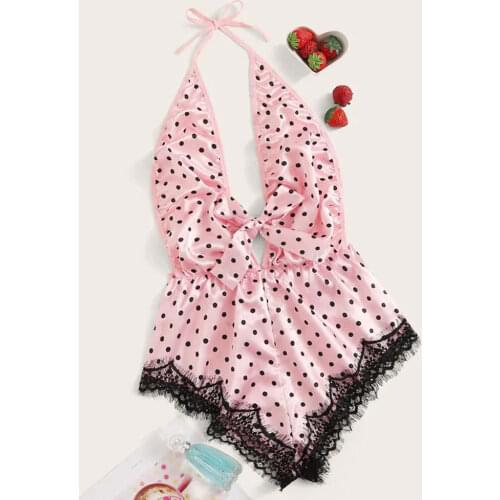 Ladies Sexy Silk Satin Pajama Set Lace Pyjama Set Sleeveless Pijama Set V-neck Sleepwear Summer Home Wear Sleep Wear for Women