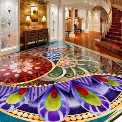 Custom 3d floor painting bathroom vinyl flooring 3d floor tiles mediterranean wallpaper pvc vinyl flooring