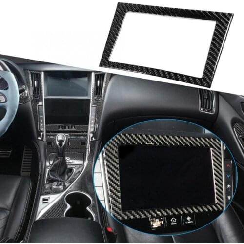 Carbon Fiber Car Navigation Screen Frame Trim Cover Fit for Infiniti Q50/Q60 2013-2019 car accessories interior
