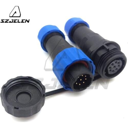 SD16TP-ZM , IP67 9 pin Docking Cable Connector Male and Female, LED outdoor power cable connector