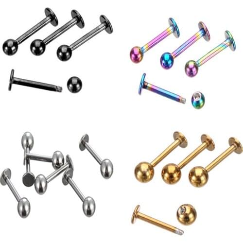 10PCS Surgical Steel Gold Color Labret Ring Lip Piercing Ear Cartilage Lip Earrings Piercing Ombligo Ear Piercing Body Jewelry