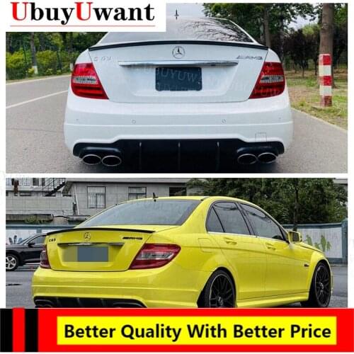 For W204 Mercedes Benz C180K C200 C260 C300 2010-2014 Spoiler ABS Material Car Rear Wing Spoiler For W204 Mercedes Benz Spoiler