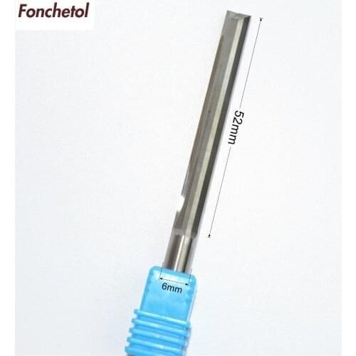 6mm*52mm-1pcs CNC solid carbide End Mill,tungsten steel woodworking insert router bit,2 Flutes Straight milling cutter,MDF,PVC