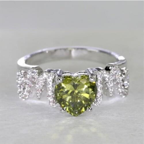 2021 Fashion Silver Plated Mothers Day Gift AAA Zircon Finger Ring Exquisite Love Heart CZ Crystal Ring for Women Party Jewelry