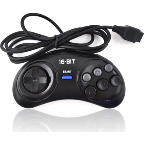 2018 new 16 bit Classic Wired Game Controller for SEGA Genesis 6 Button Gamepad for SEGA Mega Drive Game Accessories