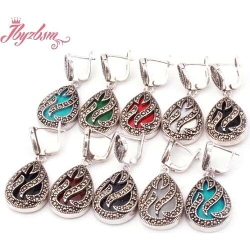 16x22mm Drop Coral Shell Stone Beads Jewelry Earring For Woman Valentines Day Mothers Day Gift Dangle Huggie Earring 1 Pair