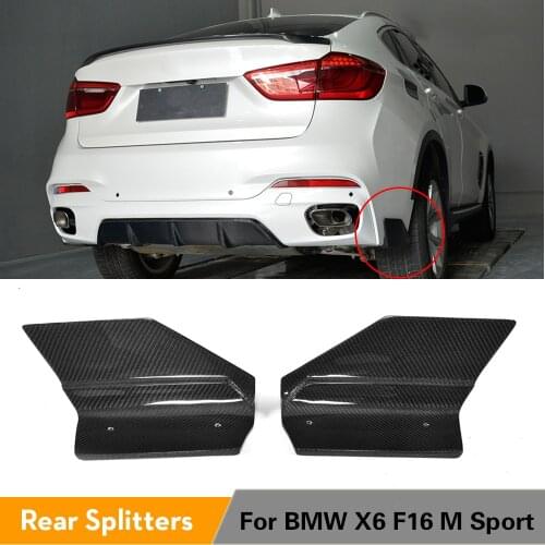 2PCS Carbon Fiber Rear Fins Splitters Cupwings Winglets for BMW X6 F16 xDrive35i xDrive50i M Sport Utility 4-Door 2015 - 2017