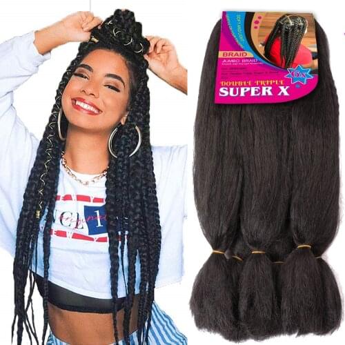 Hair Nest 24inch Yaki Straight Hair Crochet Hair Easy Braids Synthetic Jumbo Braids Kanekalon Hair Extensions for Black Women