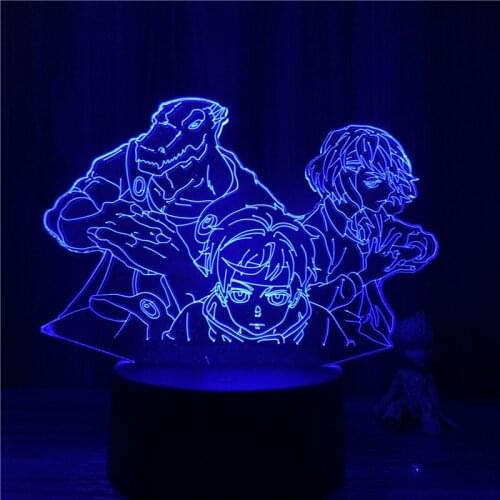 3D Lamp Anime Bungo Stray Dogs Dazai Osamu Fighting LED NightLight Figure 7 Colors Touch Table Bedroom Decor Night Light Gift