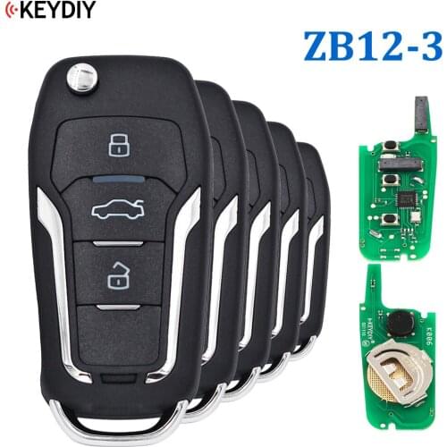 5PCS, KEYDIY ZB Series Universal Smart Key ZB12-3 for KD900 KD-X2 Car Key Remote Replacement Fit More than 2000 Models