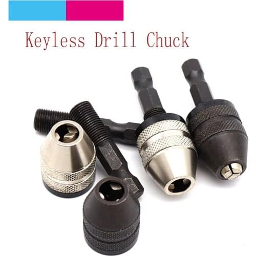 6mm Shank Keyless Drill Chuck Screwdriver Impact Driver Adaptor 1/4 Hex Shank Drill Bit Tool Quick Change Convertor Adapter