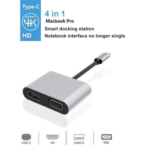Type-C HDMI-Compatible Converter Adapter USB C 3.0/Type-C Hub Aluminum for Macbook Pro Nintendo Samsung S9 Dex P20 Xioami 10 TV