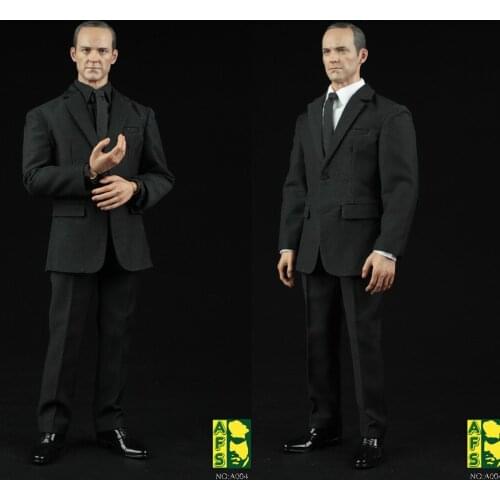 In Stock 1/6 Scale Male Accessories AFS A004 Male Black Clothes Suit Suits Mens Clothing Shirt Set Model for 12'' Body