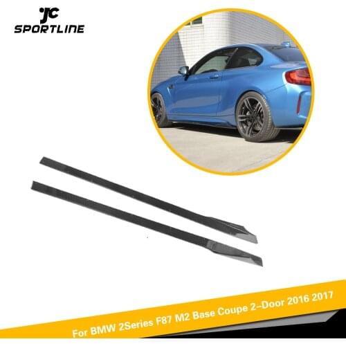 Carbon Fiber / FRP Car Side Skirts Lip Extension Apron for BMW 2Series F87 M2 Base Coupe 2-Door 2016 2017
