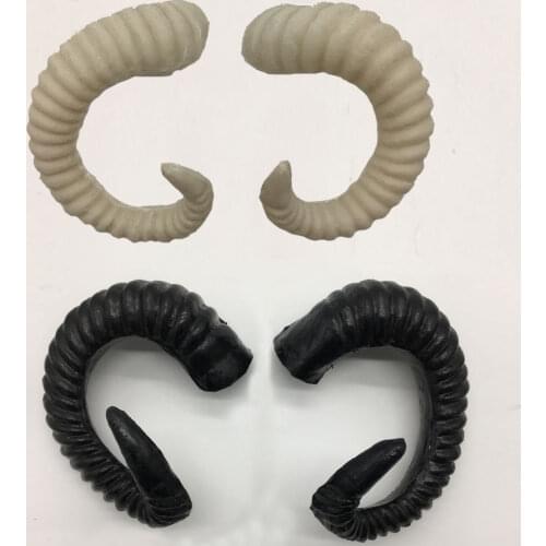 White Anime Simulation Plastic Goat DIY Cosplay Headband Sheep horn Artificial Christmas Costumes Props