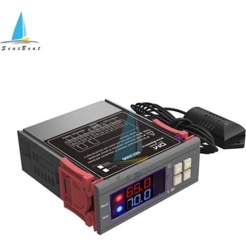 SHT2000 220V 110V 24V 12V LED Digital Temperature Humidity Controller for Incubator Thermostat Humidistat Therometer Hygrometer