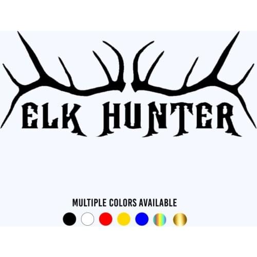 CK20896# Elk Hunter Antler Horn Hunt Hunting Vinyl Decal Car Sticker Auto Decors on Bumper Window Laptop