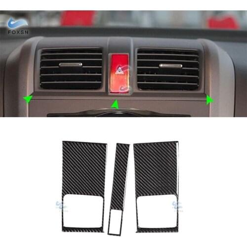 For Honda CRV 2007 2008 2009 2010 2011 Car Interior Carbon Fiber Center Control Air Condition Vent Outlet Frame Cover Trim
