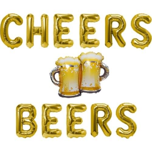 Double Beer Cup Balloons Party Decorations Foil Balloons for Beer Theme Parties and Birthday Wedding Cheers Beer Banner Balloons